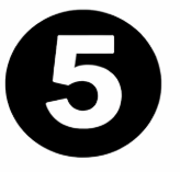 Image illustrating the number five in a bold, black circle, representing the fifth step in the residential roofing process outlined by Precise Roofing Solutions.